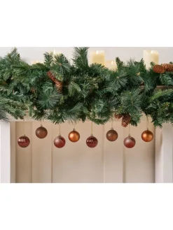 60er-Set Weihnachtsbaumkugeln ISOJARVI in Braun/Gold