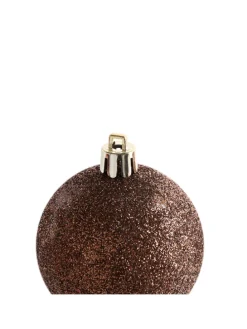 60er-Set Weihnachtsbaumkugeln ISOJARVI in Braun/Gold