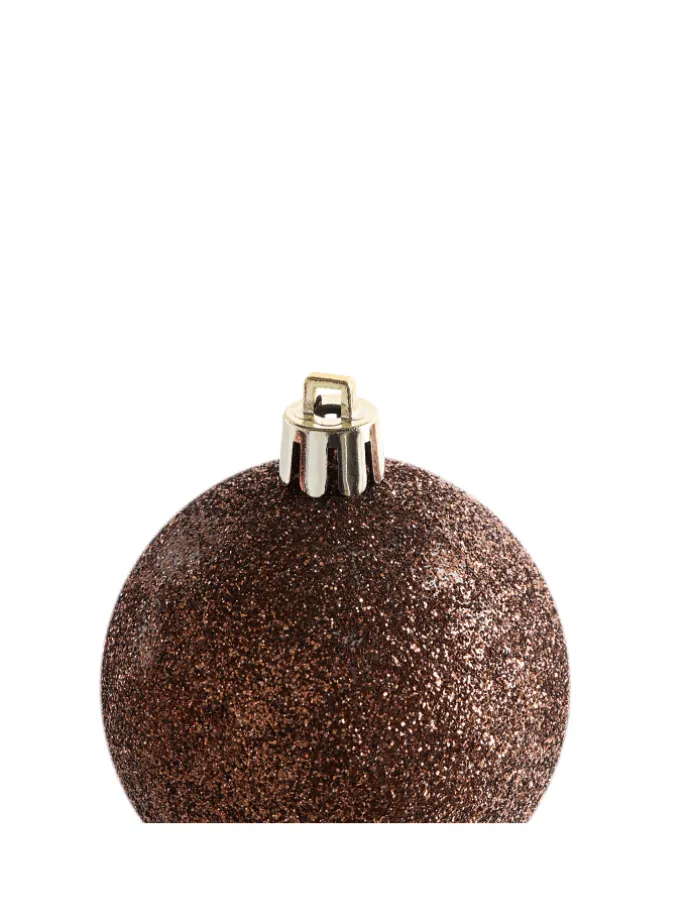 60er-Set Weihnachtsbaumkugeln ISOJARVI in Braun/Gold