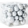 60er-Set Weihnachtsbaumkugeln TINNSJA in Silber