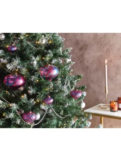 6er-Set Weihnachtsbaumkugeln ASTRALE in Rosa/Blau