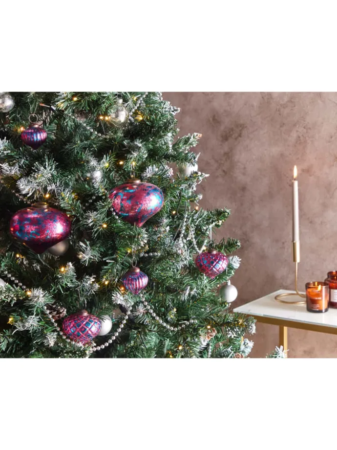 6er-Set Weihnachtsbaumkugeln ASTRALE in Rosa/Blau