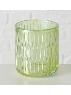 3er-Set: Windlichter "Siara" in Grün - (H)9 x Ø 8 cm