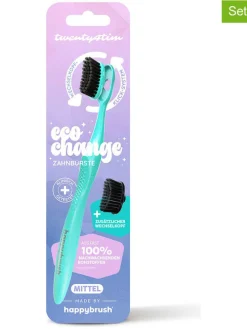 2er-Set: Zahnbürsten "EcoChange" in Türkis