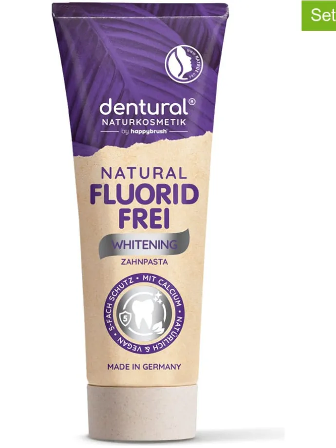 2er-Set: Zahnpasta "Dentural Whitening Fluoridfree Toothpaste" - 2 x 75 ml