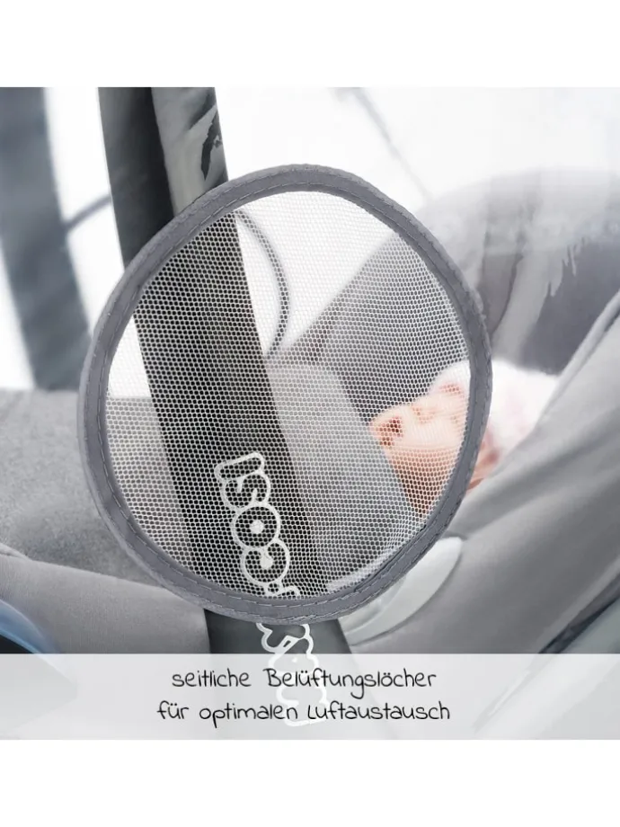 Erstlings-Schutz-Set für Babyschalen mit in grau