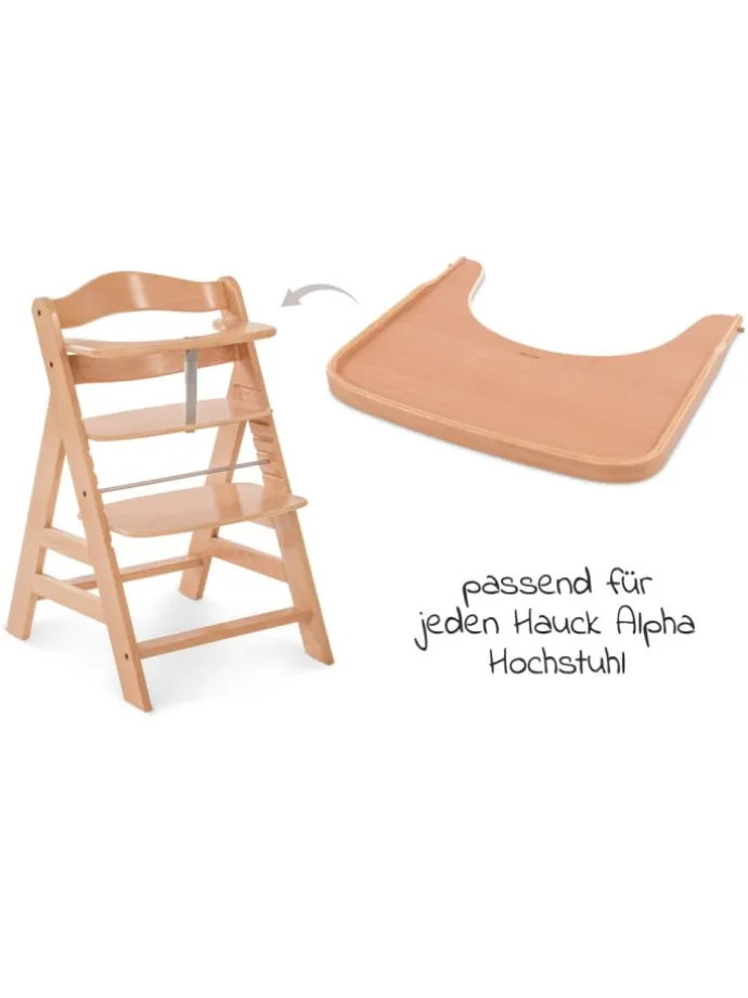 Essbrett & Tisch aus Holz für Alpha Hochstühle in braun,beige