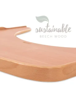 Essbrett & Tisch aus Holz für Alpha Hochstühle in braun,beige