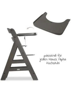 Essbrett & Tisch aus Holz für Alpha Hochstühle in braun,schwarz