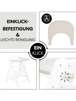 Essbrett und Tisch für Alpha Hochstuhl (Click in beige