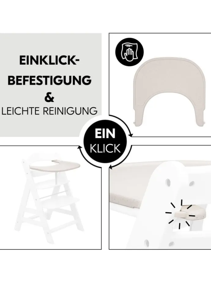 Essbrett und Tisch für Alpha Hochstuhl (Click in beige
