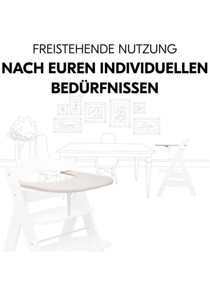 Essbrett und Tisch für Alpha Hochstuhl (Click in beige