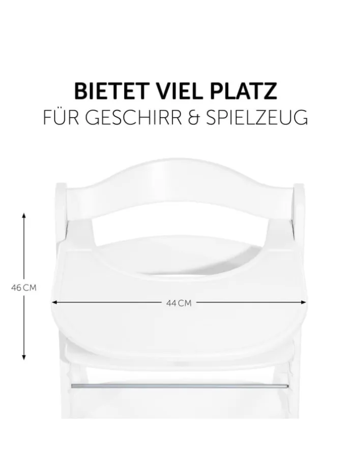 Essbrett und Tisch für Alpha Hochstuhl (Click in weiss