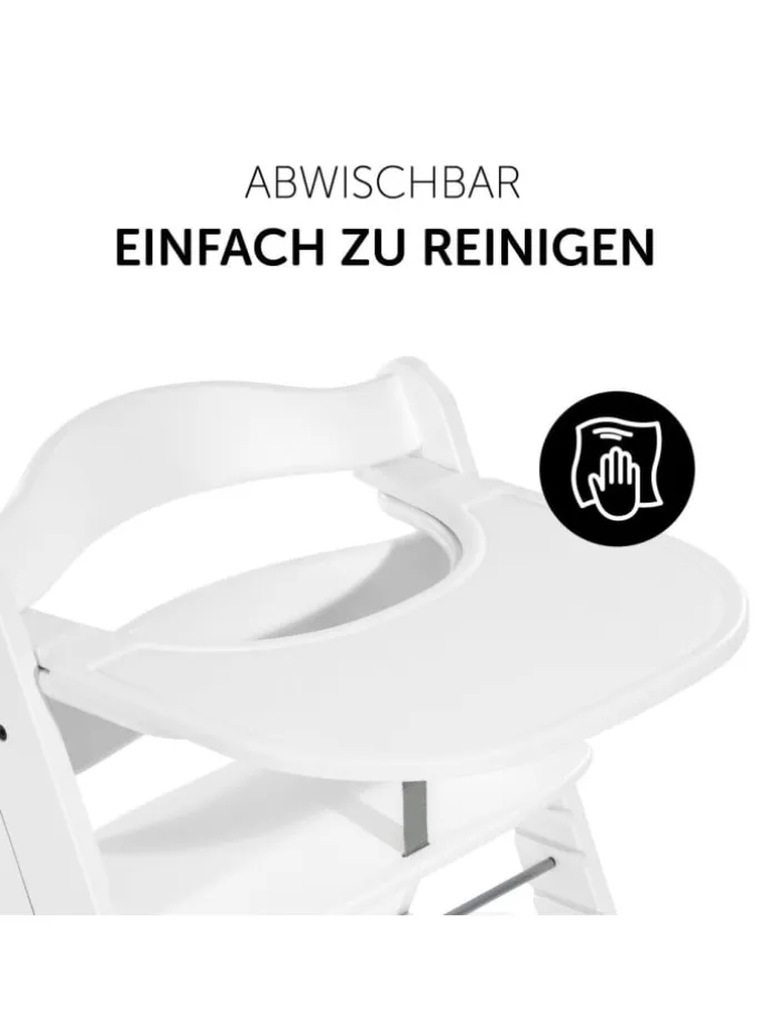 Essbrett und Tisch für Alpha Hochstuhl (Click in weiss