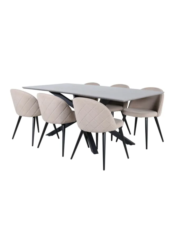 Essgruppe Piazza 20 (7-teilig) Beige 90 x 180 cm