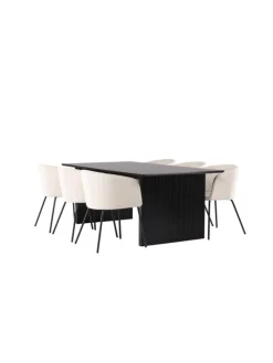 Essgruppe Vail 1 ( 7-teilig) Schwarz 100 x 200 cm