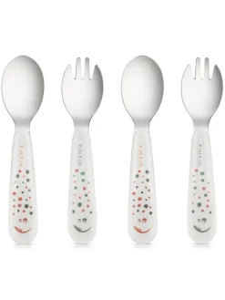 Esslern Besteck-Set 4-teilig mit ergonomsichen in weiss,bunt