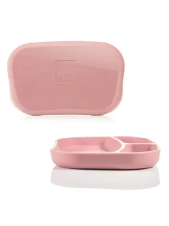 Esslern-Teller aus rutschfestem Silikon - in rosa