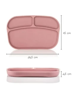 Esslern-Teller aus rutschfestem Silikon - in rosa