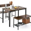 Esstisch Set 4-teilig in Braun