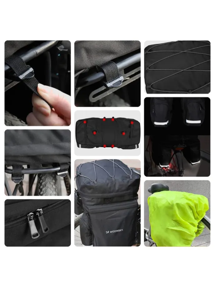 Fahrradgepäckträgertasche 60L mit Regenschutz