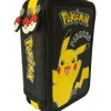 Federmappe 3-Fächer mit Inhalt Pikachu Design in Schwarz