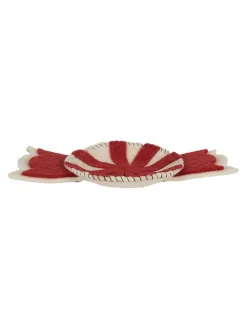 Filz-Dekoschale "Bonbon" in Rot/ Weiß - (L)30 x (B)18 cm