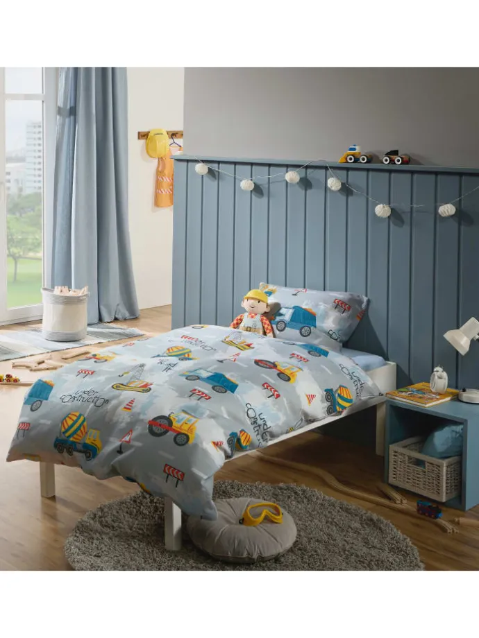 Flanell Kinder-Bettwäsche in grau