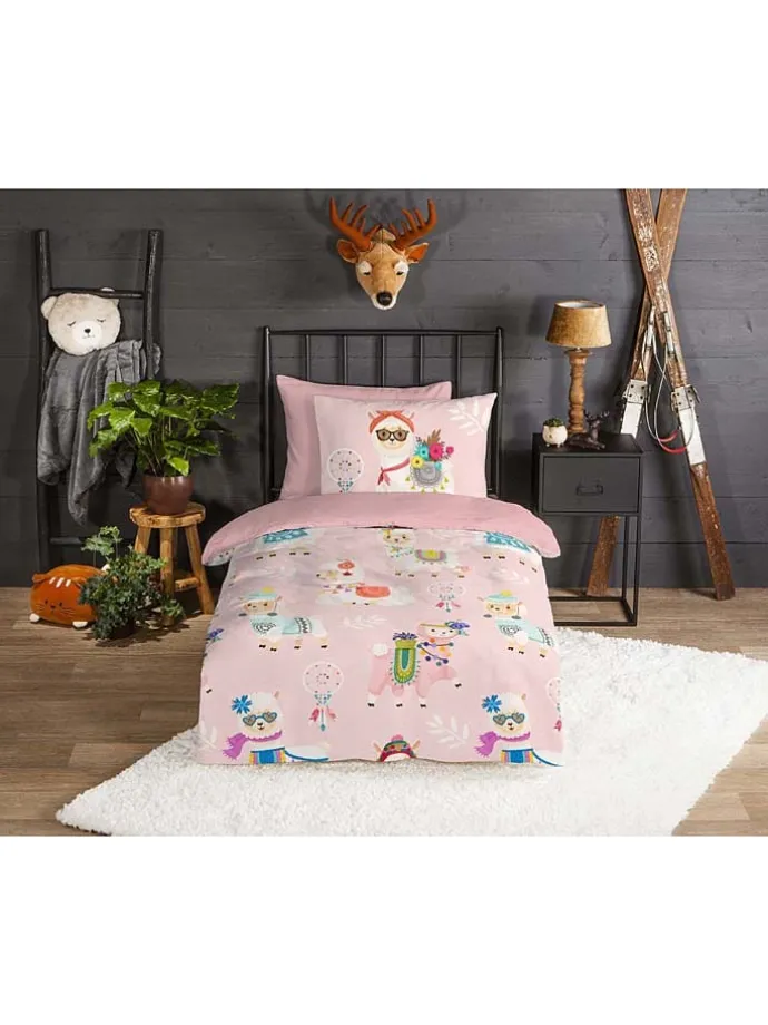 Flanell-Bettwäsche-Set "Ladida" in Rosa