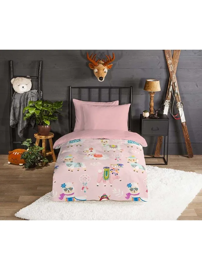 Flanell-Bettwäsche-Set "Ladida" in Rosa