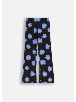 Flare-Leggings mit langem Hosenbein in schwarz