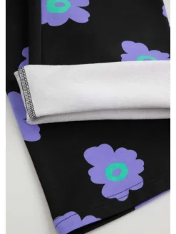 Flare-Leggings mit langem Hosenbein in schwarz