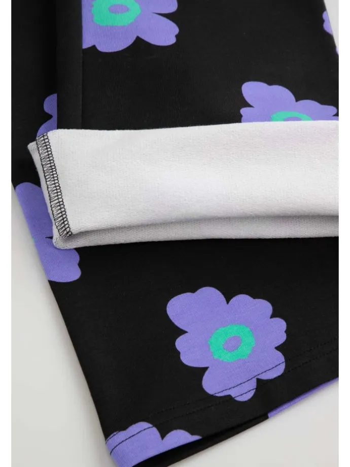 Flare-Leggings mit langem Hosenbein in schwarz