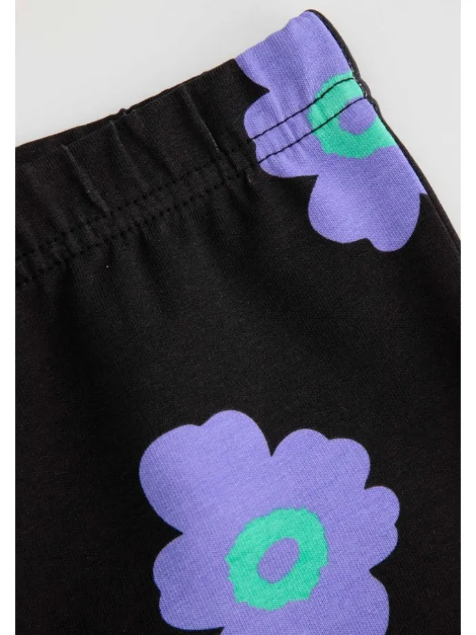 Flare-Leggings mit langem Hosenbein in schwarz