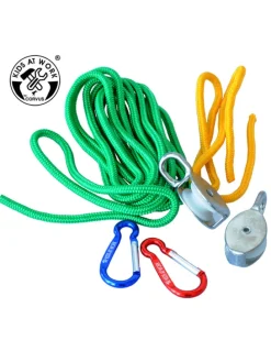 Flaschenzug mit Seil 5 m Tragkraft max. 15 kg in natur