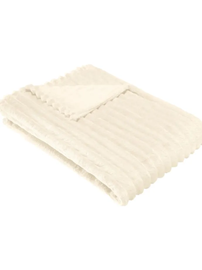 Fleece, Microfaser Wohndecke Aosta in wollweiß