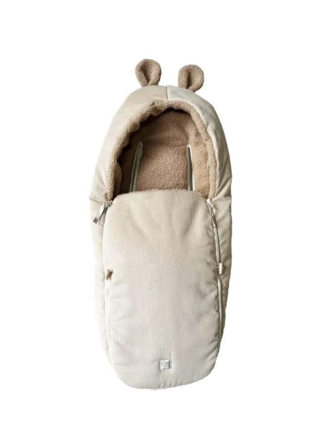 Fleece-Fußsack Hima für Babyschalen & Babywannen in braun