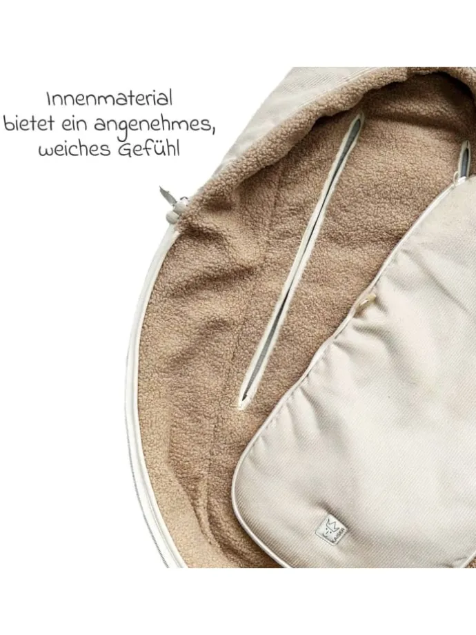 Fleece-Fußsack Hima für Babyschalen & Babywannen in braun