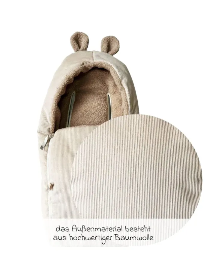 Fleece-Fußsack Hima für Babyschalen & Babywannen in braun