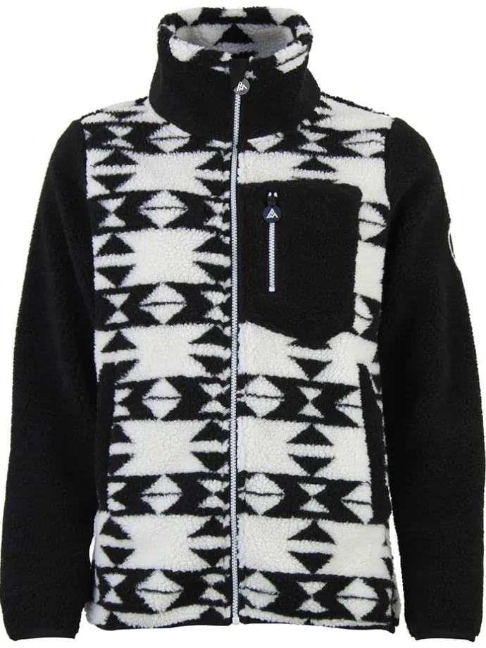 Fleecejacke "Arthur" in Schwarz/ Weiß