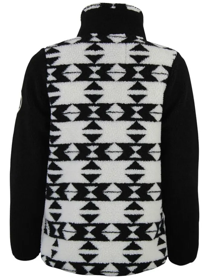 Fleecejacke "Arthur" in Schwarz/ Weiß