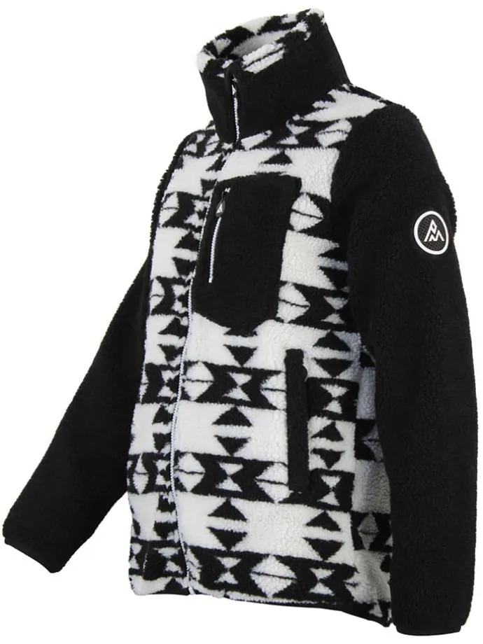 Fleecejacke "Arthur" in Schwarz/ Weiß