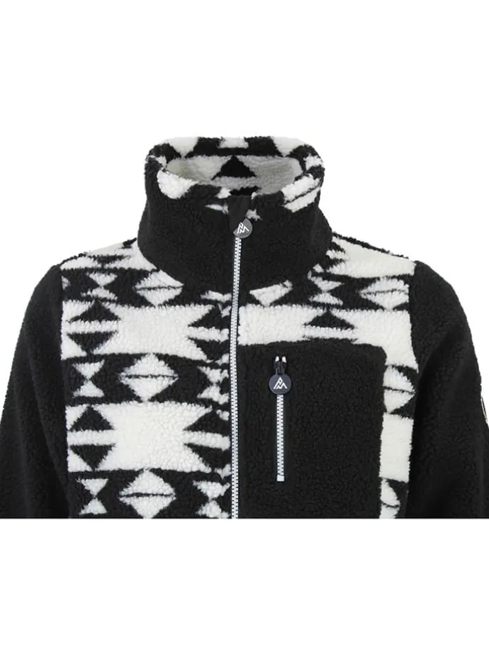 Fleecejacke "Arthur" in Schwarz/ Weiß