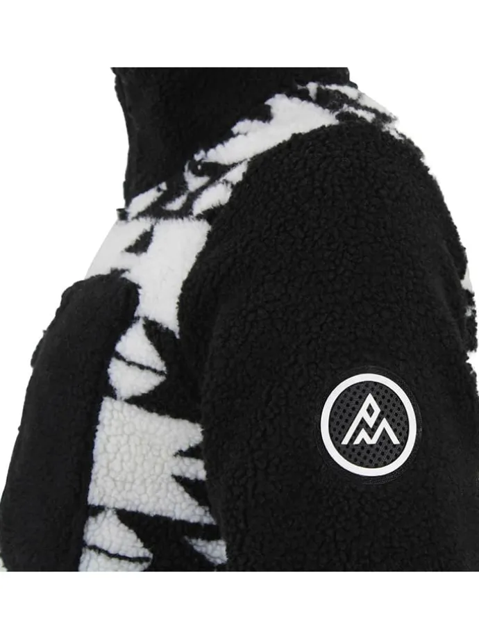Fleecejacke "Arthur" in Schwarz/ Weiß