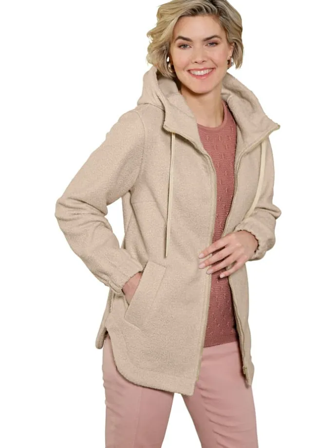 Fleecejacke in Beige