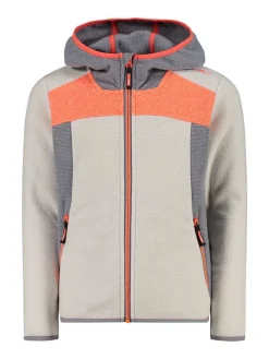 Fleecejacke in Beige/ Grau/ Orange