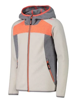 Fleecejacke in Beige/ Grau/ Orange