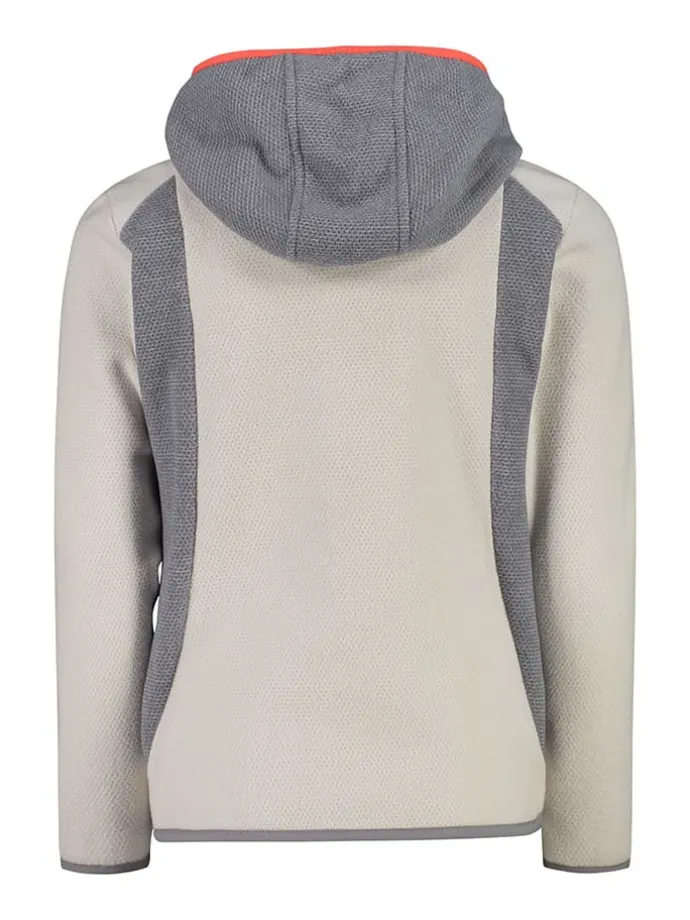 Fleecejacke in Beige/ Grau/ Orange