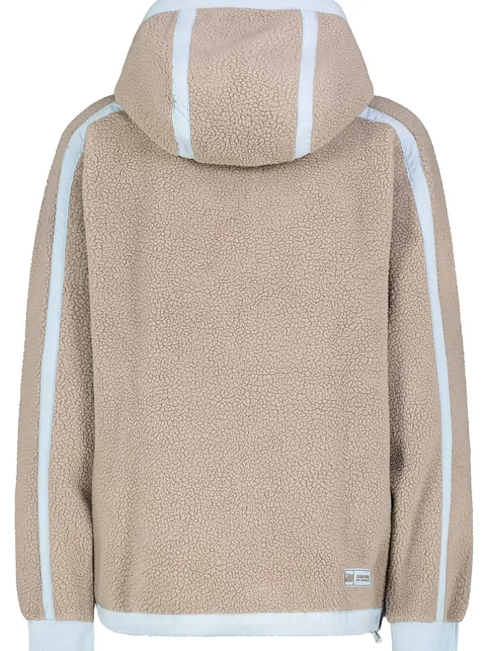 Fleecejacke in Beige/ Hellblau