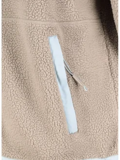 Fleecejacke in Beige/ Hellblau